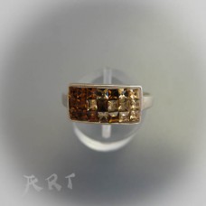 Сребърен дамски пръстен с камъни Swarovski R-339